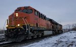 Real In Your Face Shot as The Engineer on BNSF 3680 Lays On The K5HLR-2 Air Horn as She Heads east with the Snow Covered Wasatch Mountais in The Background :)))